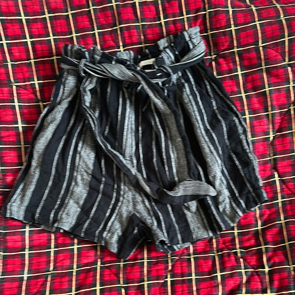 Stylish Black and White Striped Women's Shorts